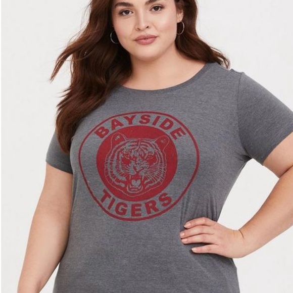 Women’s Plus Size Saved by the Bell Bayside Tigers Grey Tee Shirt Size 4X - Picture 1 of 4